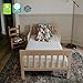Dream On Me Finn Toddler Bed in Vintage White Oak, Greenguard Gold and JPMA Certified, Non-Toxic Finish, Made of Sustainable New Zealand Pinewood, Low-to-Floor Design with Safety Guard Rails