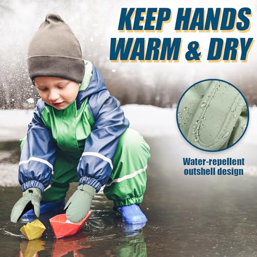 RIGWARL Kids Mittens Waterproof Gloves Winter Ski Gloves Warm Fleece Kid Ski Gloves for Boys Girls3