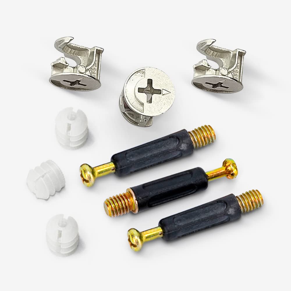Buy 50 Sets Cam Lock Nuts,3 in 1 Furniture Connecting 15mm OD Cam