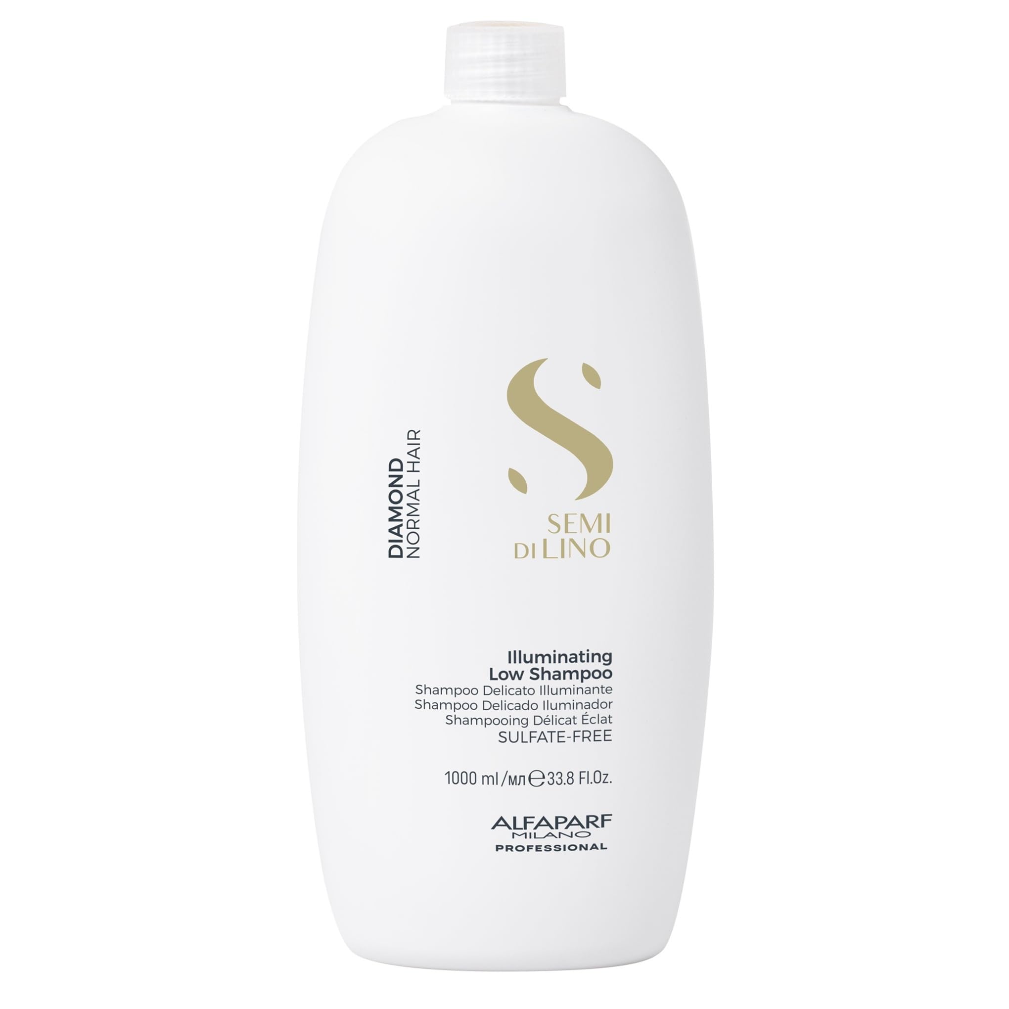 Alfaparf Milano Semi Di Lino Diamond Shine Illuminating Low Shampoo - Sulfate Free - For Normal Hair - Paraben and Paraffin Free - Safe on Color Treated Hair - Professional Salon Quality, 33.8 Fl Oz