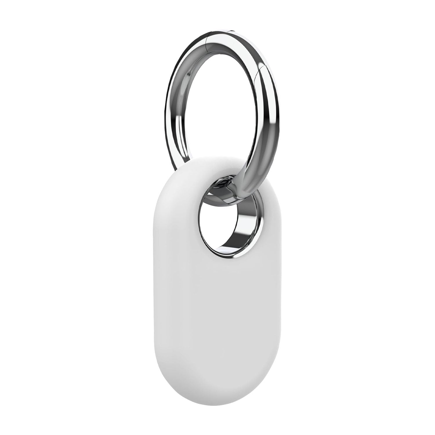 LIRAMARK Silicone Case Cover for Samsung Galaxy SmartTag2 Case with Key Rings for Keys, Wallet, Luggage, Pets (White)-image-43