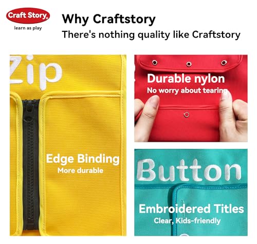 Craftstory Toddlers Montessori Toys Busy-Board for 3 4 5 Year Boy Girl Gifts Sensory Basic-Life-Kills Shoe-Tying Practice for Kids, Buckle Zip Lacing Travel Preschool Learning Toys - Image 5