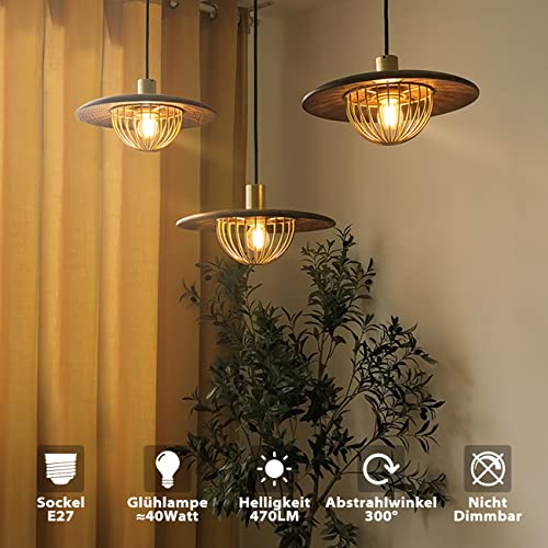 LVWIT LED Lampe E27, 470 lm, warmweiß 2700K, ersetzt 40 Watt, Classic Kolbenform Filament, klar (6er Pack) – Ansicht 2