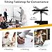 LDAILY Mobile Podium Stand, Height-Adjustable Portable Rolling Laptop Stand with Storage Cabine & Tilting Desktop, Sit to Stand Desk Laptop Cart with Lockable Casters for Office (Black)