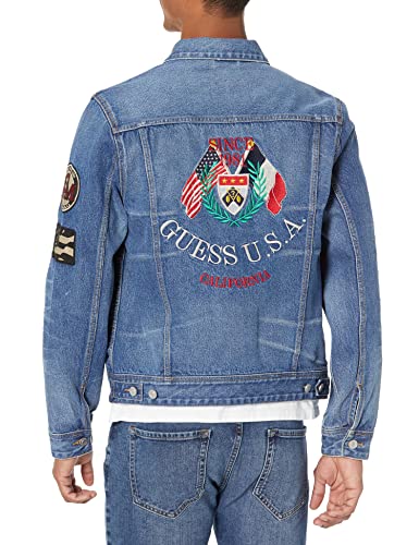 GUESS Men's Dillon Embroidered Flags Jacket2