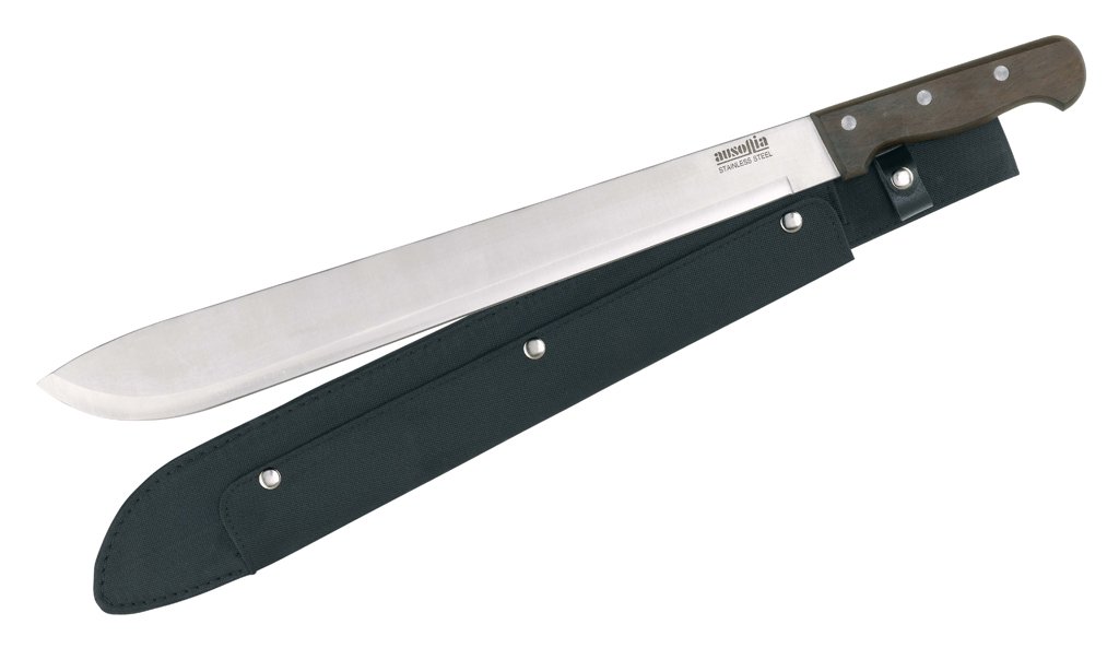 AUSONIA - 28403 machete manico in legno con lama da 46 Cm e fodero in nylon
