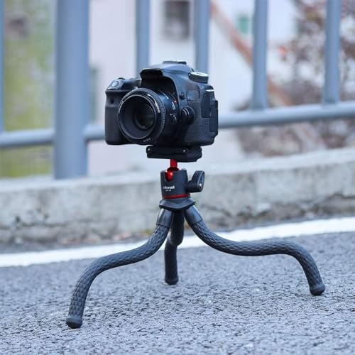 ULANZI Camera Tripod, Mini Flexible Stand w Hidden Phone Holder w Cold Shoe Mount, 1/4'' Screw f Magic Arm, Universal f iPhone 17 16 15 14 Pro Max XS Max X Samsung Canon Nikon Sony DJ Pocket 3 Cameras