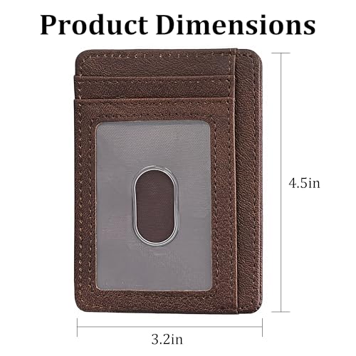 Brown 1pc Slim RFID Blocking Wallet – Lightweight Credit Card Case for Front Pocket Use, Compact Card Organizer for Men and Women3