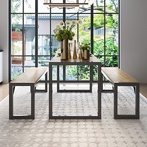 image for Amolife 3 Pcs Kitchen Dining Room Furniture, Metal Frame and MDF Board