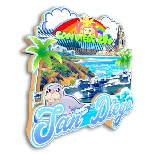 Imán de refrigerador San Diego California 3D artesanal miniatura 3