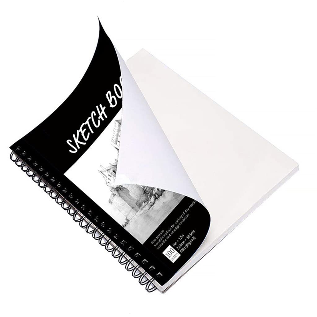 22,9 x 30,5 cm 100 arkuszy dla początkujących szkic malowanie cewka spiralna oprawa profesjonalna sztuka pusty szkicownik