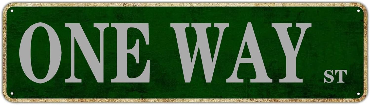 Peiyeety A006 Vintage Metal Tin Sign Decorative Wall Art One Way St Themed Street Sign, Rustic Style, Durable Waterproof Rustproof, For Home, Traffic Decor, Man Cave, Easy To Mount, 4X16 Inch