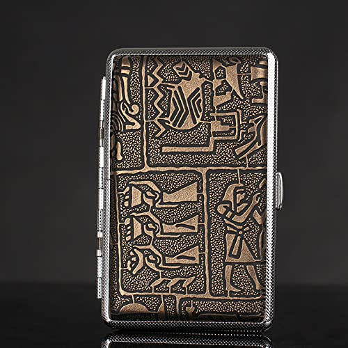 Pitillera de Cuero de Metal, Pitillera Caja Estancas, Pitillera Cigarrillos Slim,Caja de Almacenamiento de Cigarrillos de Cuero Resistente al Agua, Elegante y discreta para 14 Cigarrillos Regalo Cover