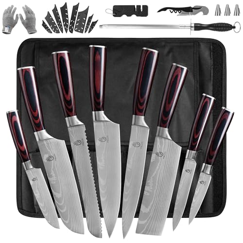 FULLHI Knife Set, 14pcs Japanese Knives Set, Premium German Stainless Steel chef Knife Set