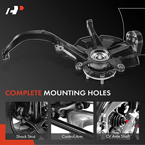 A-Premium Front Steering Knuckle & Wheel Bearing Hub Assembly Compatible With Ford Fusion 2006-2012, Lincoln Mkz 2007-2012, Mercury Milan 2006-2011, W/5-Lug, Left Driver Side, Replace # 3M8Z1215A #TOP6