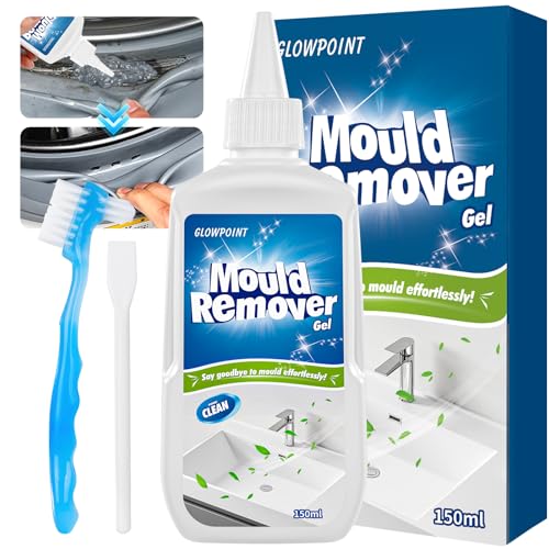 GLOWPOINT Mould Remover Gel Large Capacity 150ML Black Mould & Mildew Remover Deep Cleaner for Washing Machine Bathroom Kitchen Sink Tile & Grout