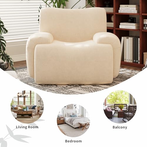 Sillón moderno boneless beige chenille cómodo miniatura 7