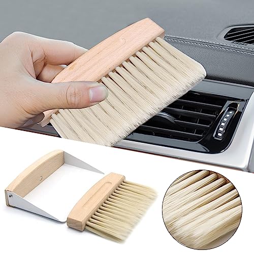 Schaufel und Besen Set, Tischbesen Besen und Kehrschaufel Set, Mini Kehrblech und Handfeger Besen, Handbesen mit Kehrschaufel Mini Besen Tischfeger Tischbürste Krümelbürste (Weiss) – Bild 7