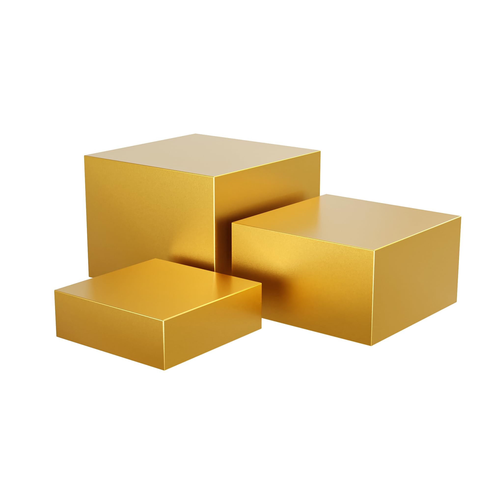 Photo 1 of Metal Display Stands for Buffet Table - Black & White Cake Risers, Cupcake Stand for Wedding, Party, Catering Supplies, Elegant Food Risers for Displaywith 3Pcs Hollow Bottoms 6''x7''x8'', Sturdy & Modern (Gold, (6,7,8)''-1 set)