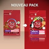 PURINA ONE Medium/Maxi 10 kg | Erwachsene | Sensitive | Reich an Lachs für Hunde | Beutel mit 2,5 kg
