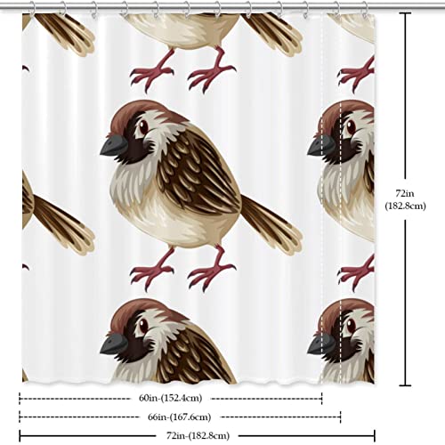 Rideau de douche oiseau 168x183 cm imperméable avec ses 12 crochets - 7