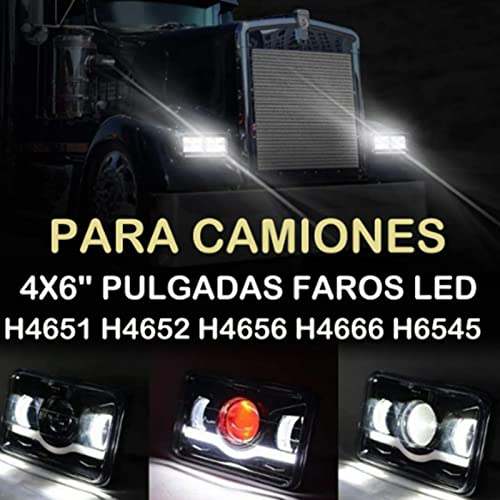 Fari LED rettangolari 4x6 pollici, abbaglianti e anabbaglianti con DRL bianco/rosso indicatore di direzione sequenziale, IP68, 45 W, 9–32 V DC