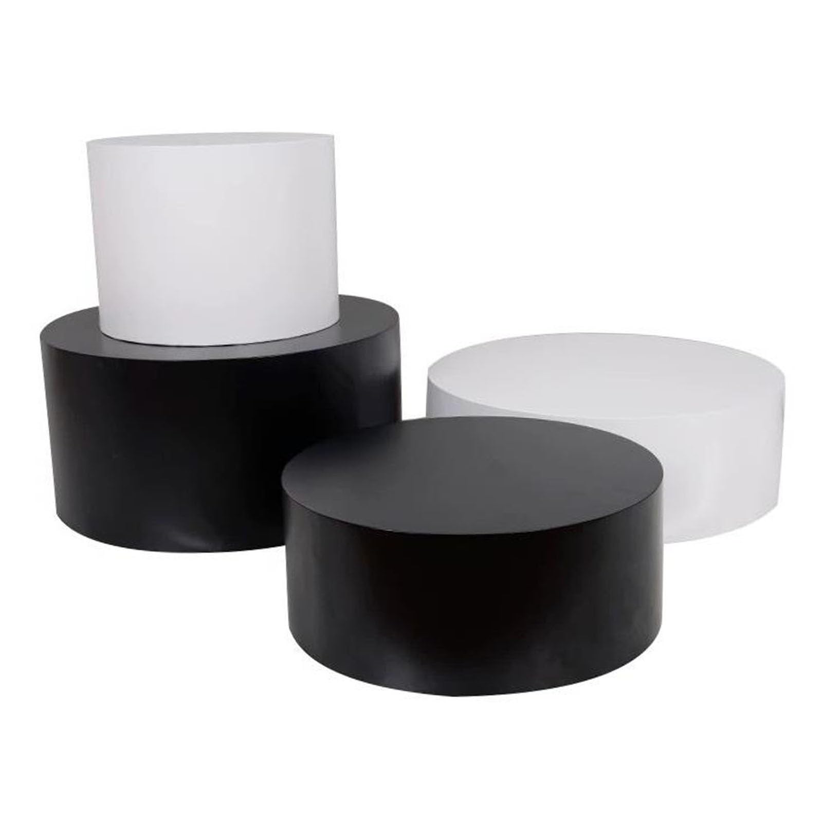 Pedestal de exhibición Redondo Blanco para Tiendas de Novias, decoración del hogar y Tiendas de Ropa - Base de Plataforma elevadora de Tablero de Densidad de 40 x 20 cm, Elegante Pedestal de