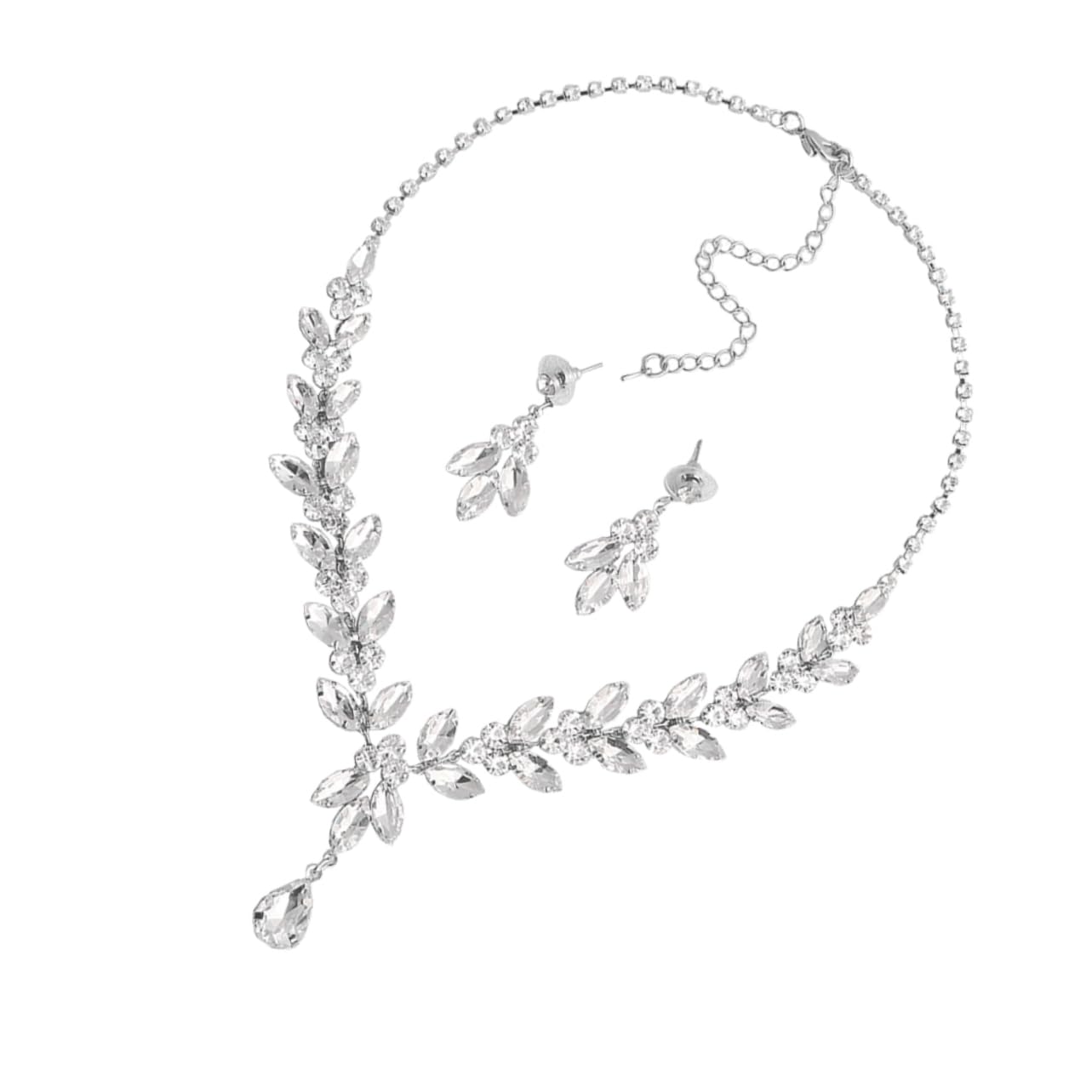 ifundom 3juegos Joyería De Boda Para Novia Conjunto De Collar De Rhinestone y Pendientes Elegantes Para Vestido De Boda Accesorios De Fiesta Para Mujer Collar Pendientes