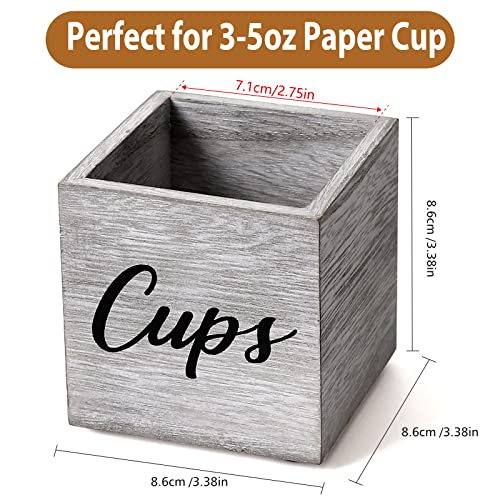 Bathroom Cup Dispenser Cup Holder For 3Oz-5Oz Papercup Dixie Cup Dispenser Farmhouse Bathroom Mouthwash Dispenser,Wooden Cup Holder For Party Bar Kitchen Counter Decor,Coffee Cup Holder #TOP5