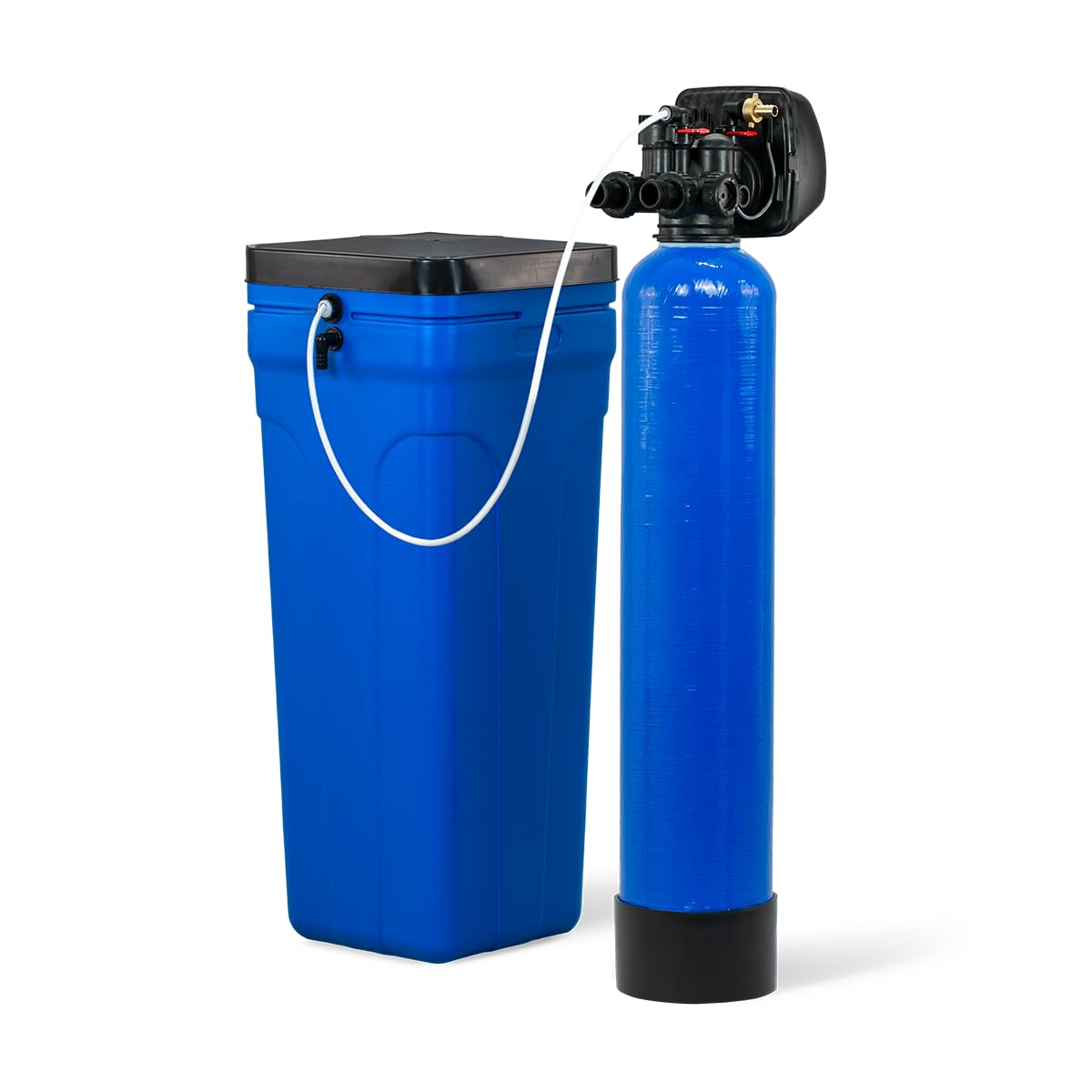 IWSC 1000 - Ablandador de agua para 3 – 4 personas, multifamiliar, depósito de sal separado para largos intervalos de recarga, incluye kit de conexión