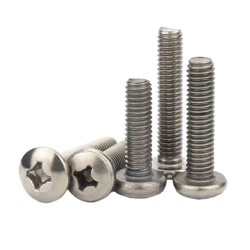 Titanium Cross Drive Plow Bolts M1 M1.4 M1.6 M2 M2.5 M3 M4 M5 M6 Pan Head Machine Screws Metric Lightweight Fasteners Hardware Assortment (50,M2.5 x 16mm)