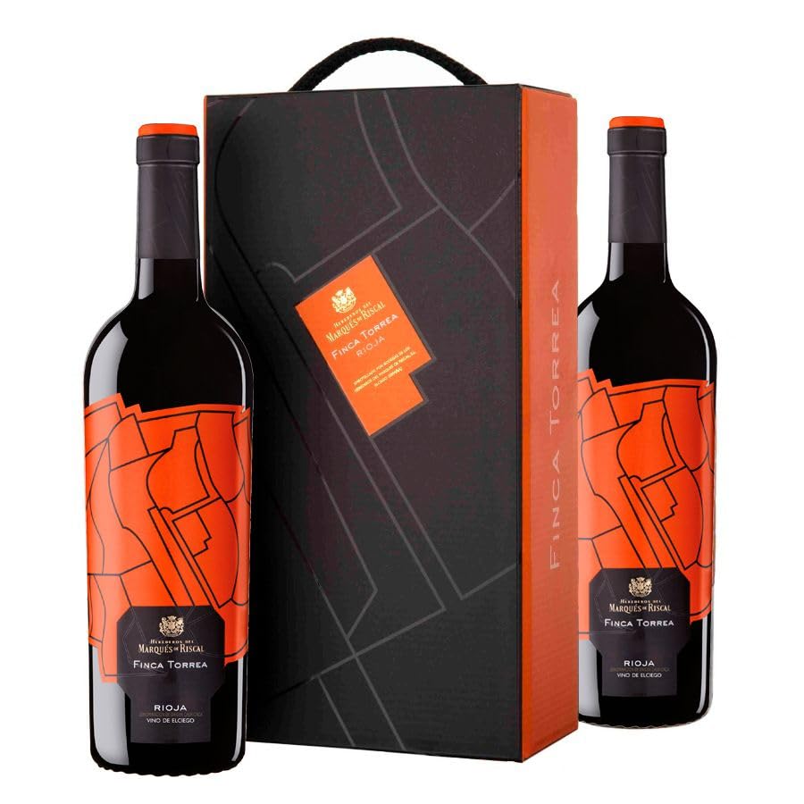 Finca Torrea - Vino Tinto Crianza de Marqués de Riscal Denominación de Origen Calificada Rioja, Variedad Tempranillo, 18 meses en barrica - Estuche de 2 botella x 750 ml