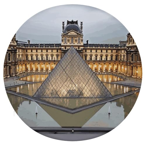 Cojín redondo París Museo del Louvre con espuma viscoelástica y funda de poliéster lavable 2