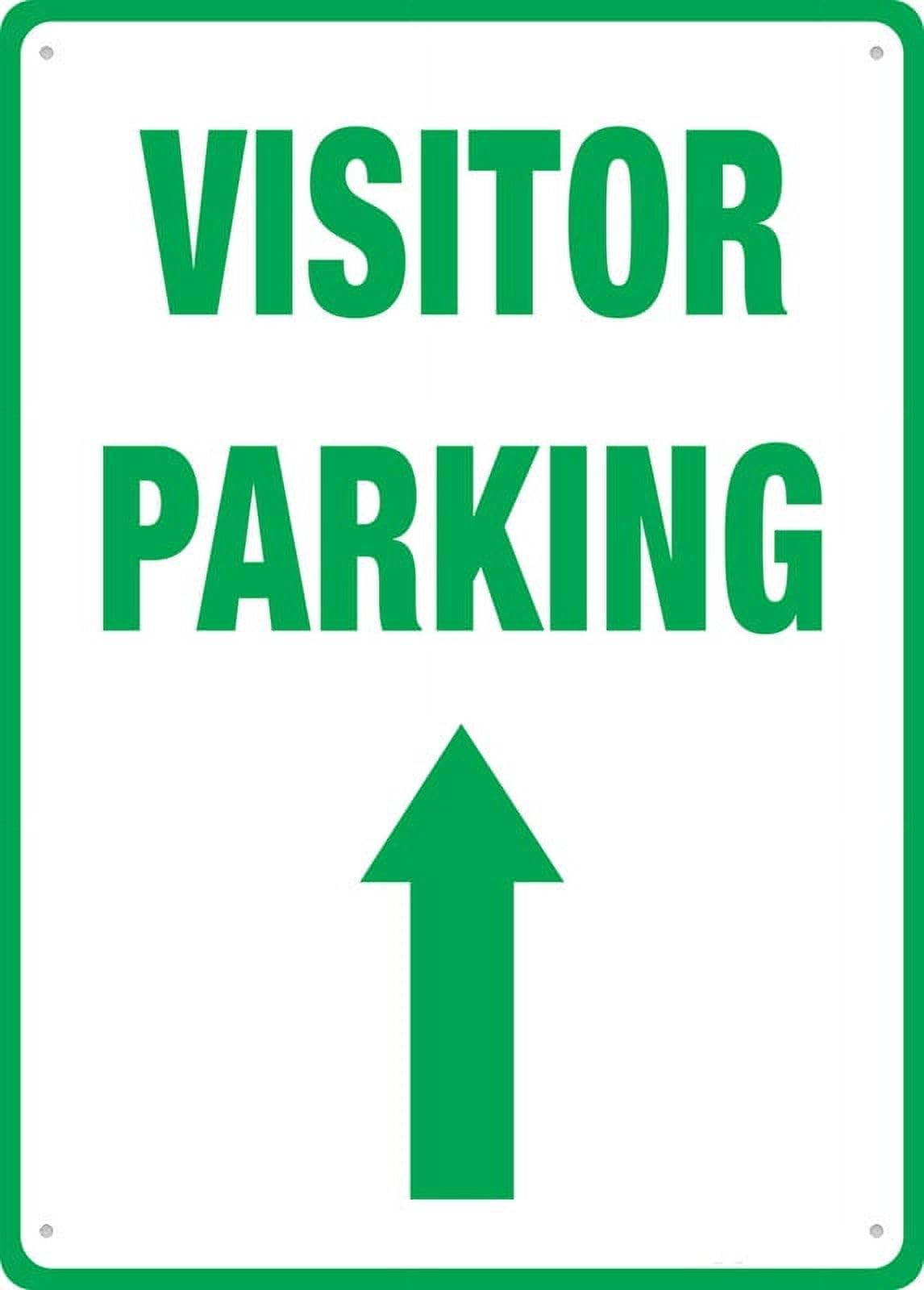 Visitor Parking Straight Arrow Sign for Business 8"x12" Rust-Free Aluminum UV Printed, 4 Pre-Drilled Holes, Weatherproof