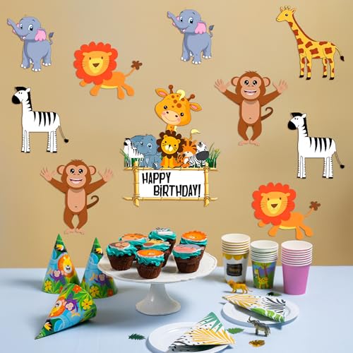 Image of Party Propz Jungle Cardstock Cutout 10PCs /Animal Theme Birthday Party Supplies /Barnyard Theme /Jungle Birthday Decoration