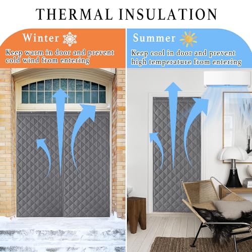 Ryb Home RYBUSCVO61SD1-4896C01 Large Soundproof Blanket, Thermal Insulated Door Curtains For Doorway Noise Reducing Divider thumb #1