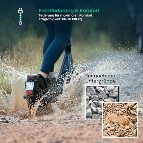 Egret X Serie - Elektroscooter, E-Scooter mit Straßenzulassung, Elektroroller Erwachsene, Eroller 20 kmh (X core +)