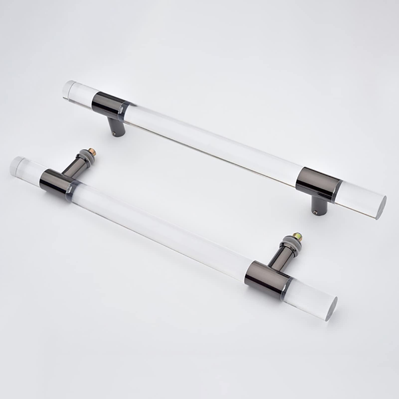 Black Barn Shower Clear Door Push Bar,Acrylic Door Pull Handle Konb, Interior/Exterior Sliding Door Handles, Home/Bathroom/Entry Gate Handle(,150Cm/59Inch)