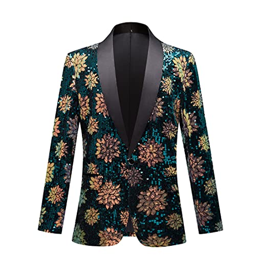 Veste de costume homme motif coloré paillettes veste sky blue 3XL
