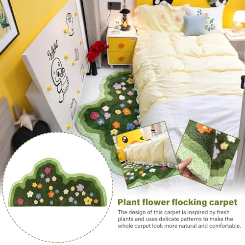 Tapete Verde de Musgo Irregular para Dormitorio miniatura 7