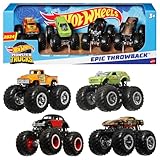 Hot Wheels Monster Trucks Set of 4 1:64 Scale Toy Trucks, Collectible Vehicles (Styles May Vary) (Amazon Exclusive)