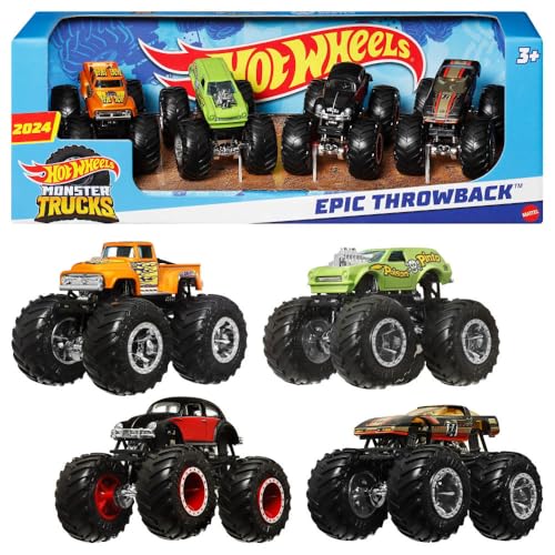 Hot Wheels Monster Trucks Set Of 4 164 Scale 4-pack Of Toy Trucks Collectible...