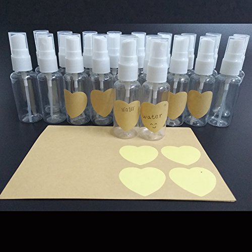 20pcs*30ml Flacon Bouteille Atomiseur Spray Fine Vaporisateurs Vide Bouteilles de Pulvérisateur Rechargeable en Plastique Transparent Bouteille parfum + 24 Papier pour l'étiquette - Image 8