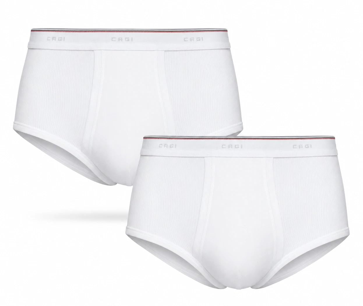 2 Slip Mutanda Uomo Vita Alta a Costina Apertura Laterale Elastico Esterno Modello 1200 100% Cotone