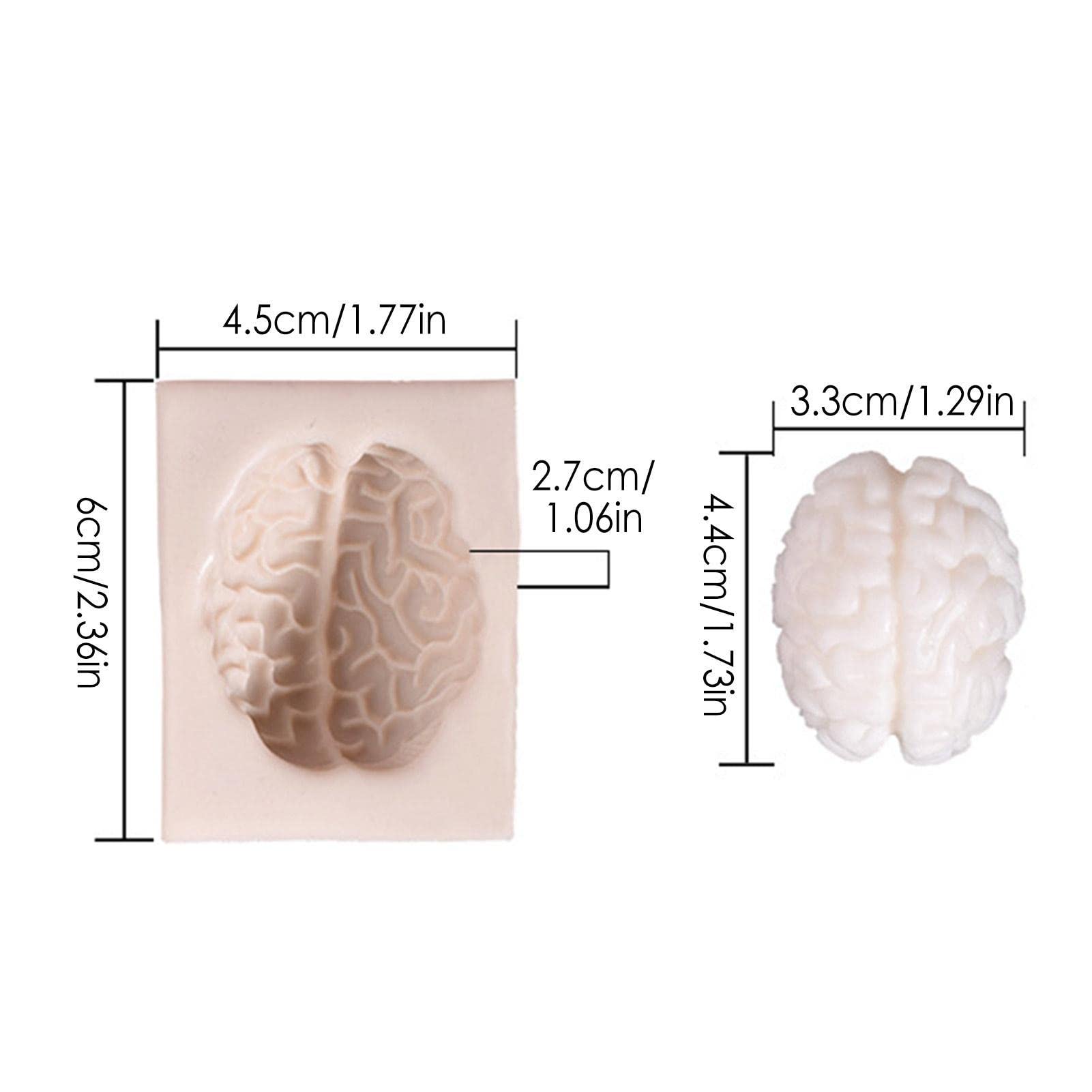 Yueser Silicone Halloween Moules 2 Pcs Cerveau Coeur Savon Forme De Cuisson Pour Chocolat Bonbons Fondant Gelée Pudding Glaçons