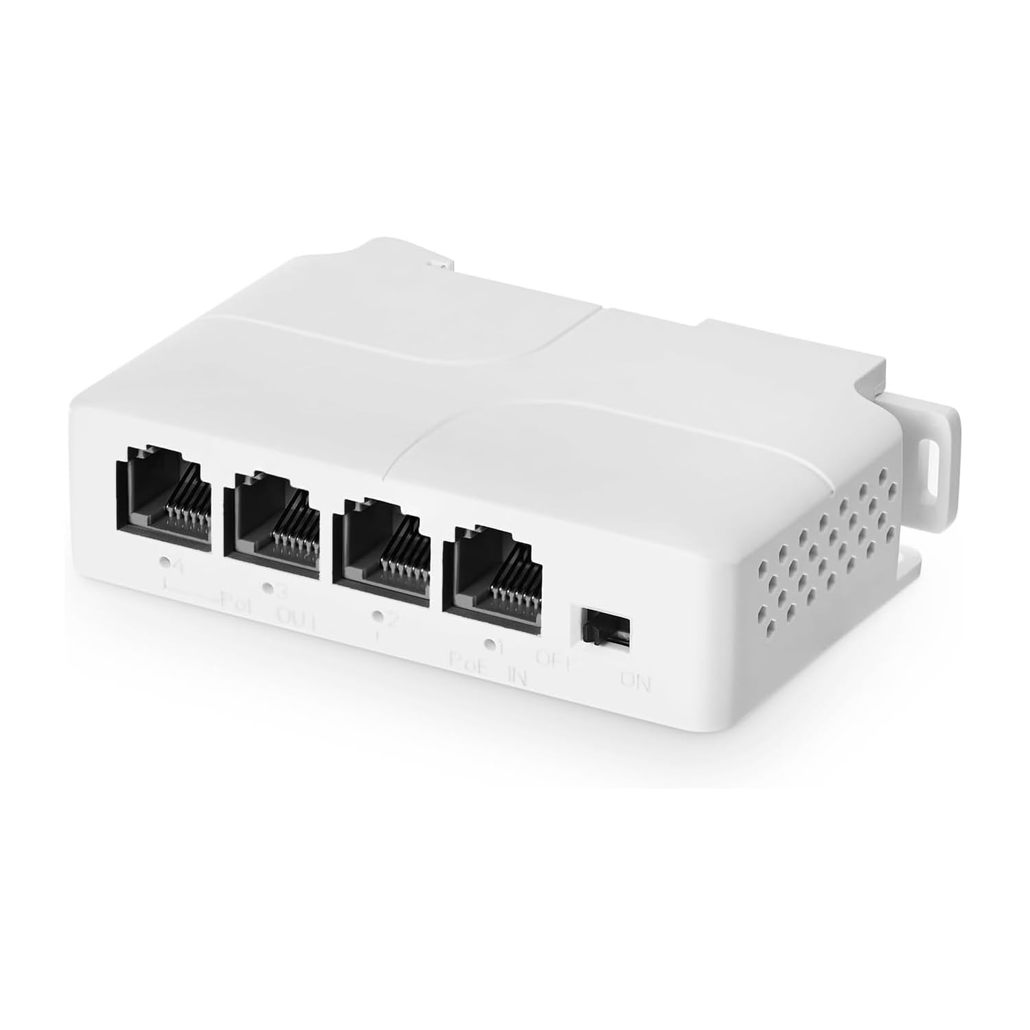 Meshiv 4 Port PoE Extender with 1 in 3 Out, Repeater Support IEEE802.3af/at, 100Mbps Ethernet Powered Passthrough Switch, Extend 100m(328ft), Wall and Din-Rail Mount (White) (PoE Extender 1x3)-image-23