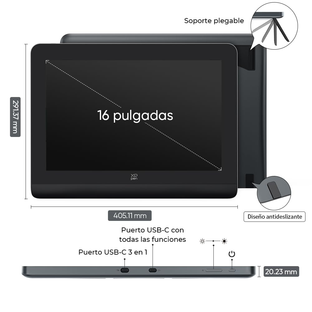XPPEN Artist Pro 16 Gen2 Tableta Gráfica con Pantalla con Lápiz 16K Niveles de Presión, Tableta Dibujo Digital Completamente Laminada 16 Pulgadas con Teclado Numérico Inalámbrico