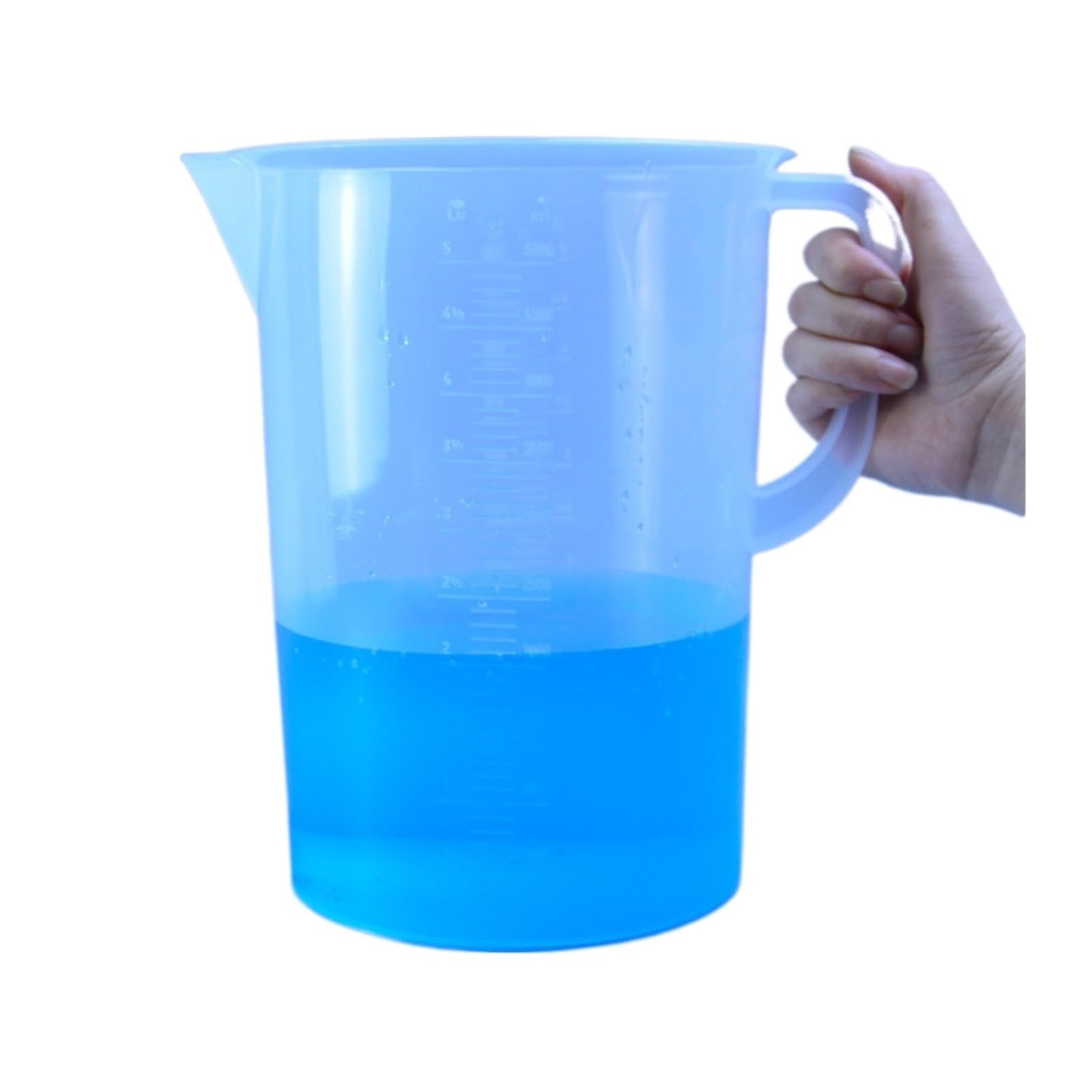 YYJzsw Bicchiere Da Laboratorio In Plastica Da 1PC 5000ML Con Manico Bicchiere Graduato In Plastica Bianca Trasparente