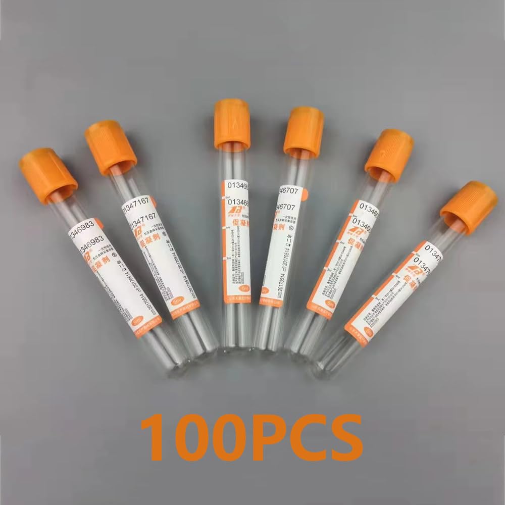 Tubos de recogida de sangre, tubos de coagulación de plástico desechables, 10 ml, paquete de 100 unidades para uso en laboratorio e investigación