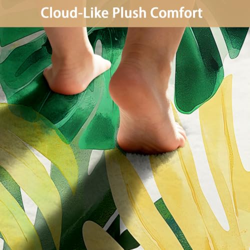 Alfombra verde para sala de estar y estudio con hojas 120x170 4